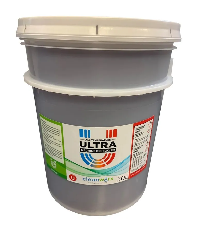 Ultra Machine Dish Liquid 20L pail with the label facing forward